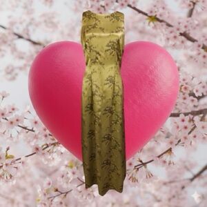 Vintage Rampage R Wear 90s Green Sleeveless Floral Satin Maxi Dress Size 9